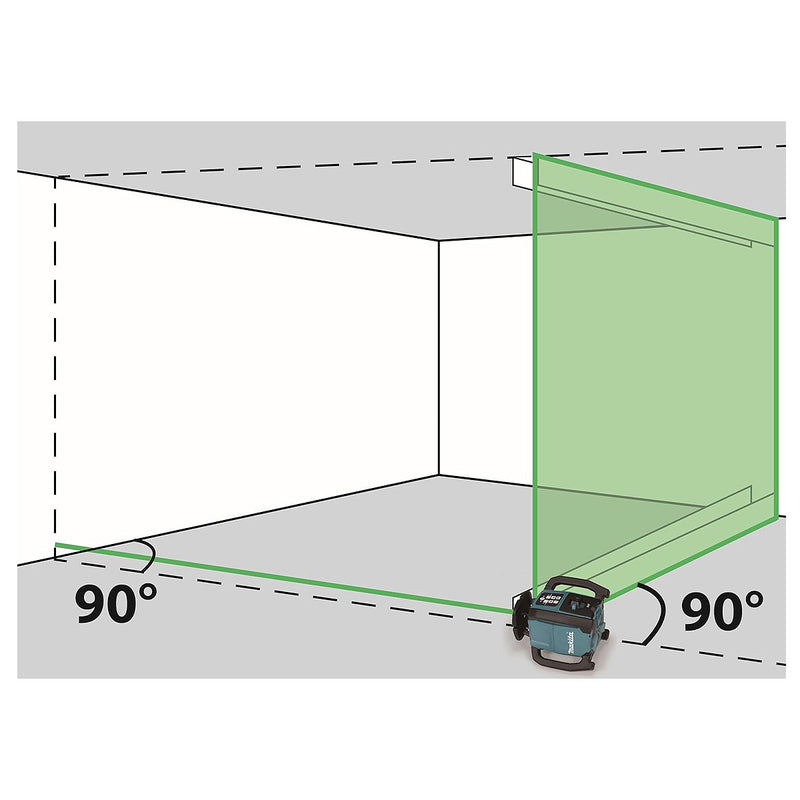 Máy cân mực Laser 2 tia xanh xoay 360° Makita SKR001 dùng Pin 40Vmax XGT, 18V LXT, 12V CXT, đo tối đa 800m