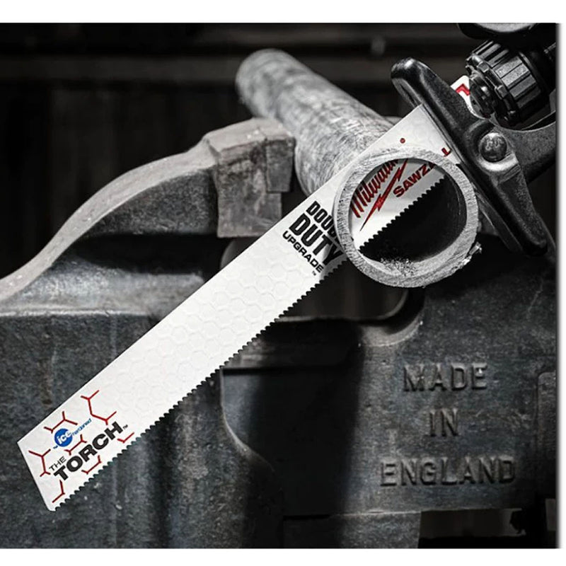 Hộp 5 lưỡi cưa kiếm Bi-Metal-Co dòng The Torch Milwaukee dùng cho Inox, số răng 10 TPI , chiều dài từ 152 - 228mm