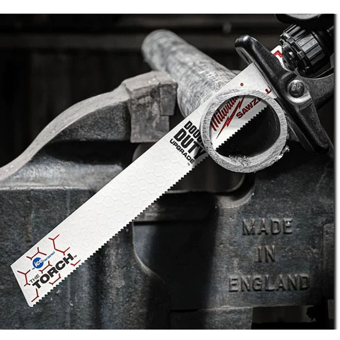 Hộp 5 lưỡi cưa kiếm Bi-Metal-Co dòng The Torch Milwaukee dùng cho Inox, số răng 10 TPI , chiều dài từ 152 - 228mm