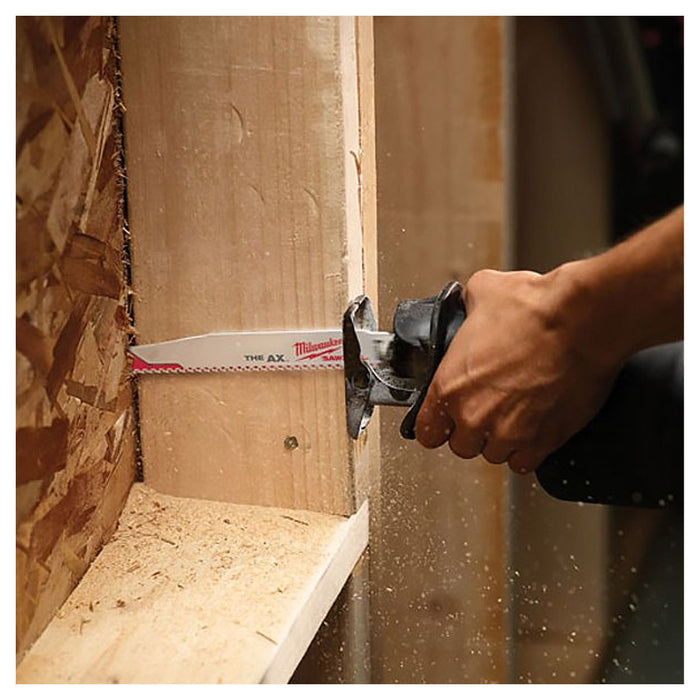 Hộp 5 lưỡi cưa kiếm TCT dòng The AX™ Milwaukee dùng cho gỗ, số răng 5 TPI, chiều dài từ 150 - 300mm