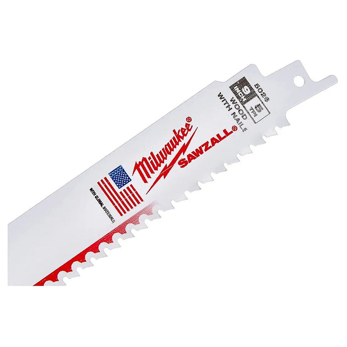 Hộp 5 lưỡi cưa kiếm TCT dòng The AX™ Milwaukee dùng cho gỗ, số răng 5 TPI, chiều dài từ 150 - 300mm