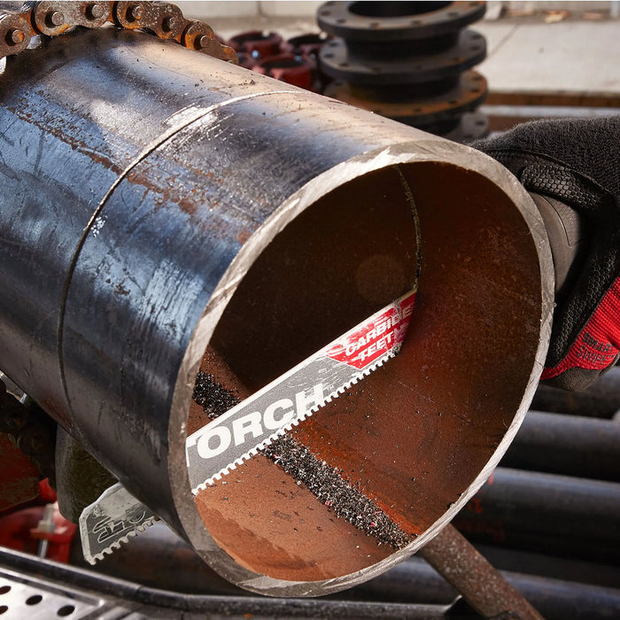 Lưỡi cưa kiếm TCT dòng The Torch Milwaukee 48-00-5202 dùng cho Inox và kim loại dày, số răng 8 TPI, chiều dài 230mm