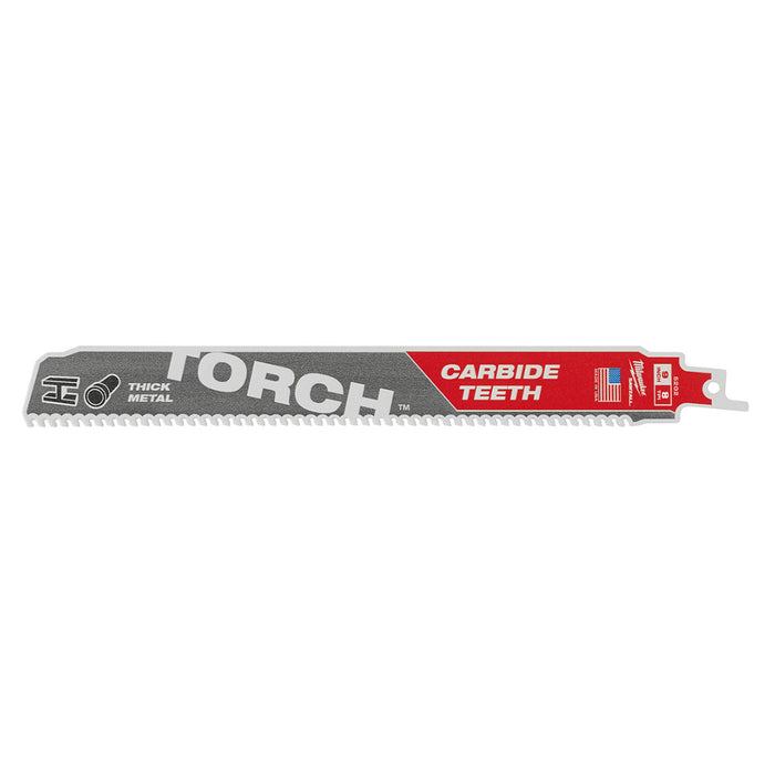 Lưỡi cưa kiếm TCT dòng The Torch Milwaukee 48-00-5202 dùng cho Inox và kim loại dày, số răng 8 TPI, chiều dài 230mm
