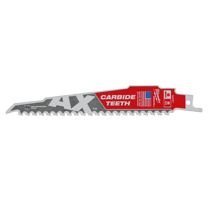 Lưỡi cưa kiếm TCT dòng The AX™ Milwaukee dùng cho gỗ, số răng 5 TPI, chiều dài từ 150 - 300mm