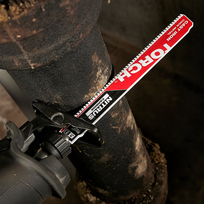 Lưỡi cưa kiếm TCT dòng The Torch Nitrus Carbide™ Milwaukee 48-00-5262 dùng cho Inox và kim loại dày, số răng 8 TPI, chiều dài 230mm