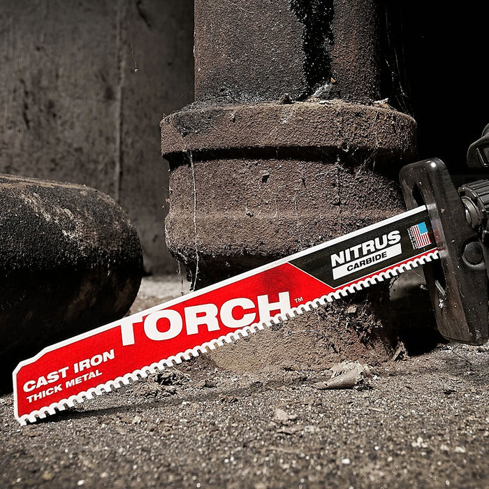 Lưỡi cưa kiếm TCT dòng The Torch Nitrus Carbide™ Milwaukee 48-00-5262 dùng cho Inox và kim loại dày, số răng 8 TPI, chiều dài 230mm