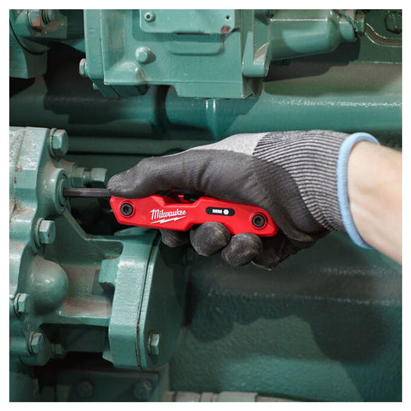 Bộ lục giác gập hệ mét 8 chi tiết Milwaukee 48-22-2182A kích thước từ 1.5mm - 8mm ( Bao bì mới )