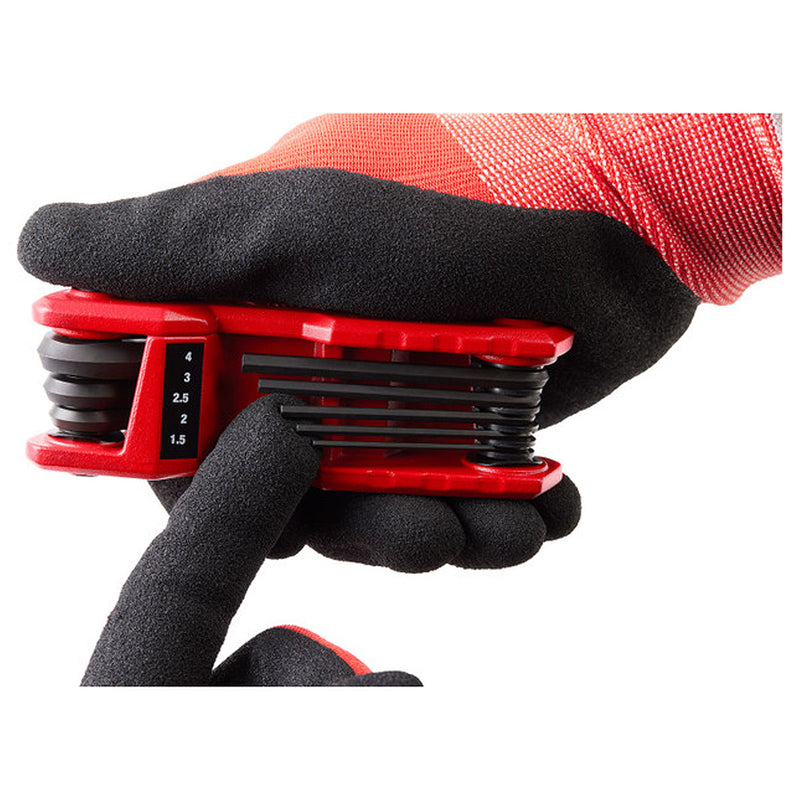 Bộ lục giác gập hệ mét 8 chi tiết Milwaukee 48-22-2182A kích thước từ 1.5mm - 8mm ( Bao bì mới )