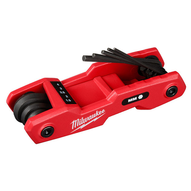 Bộ lục giác gập hệ mét 8 chi tiết Milwaukee 48-22-2182A kích thước từ 1.5mm - 8mm ( Bao bì mới )