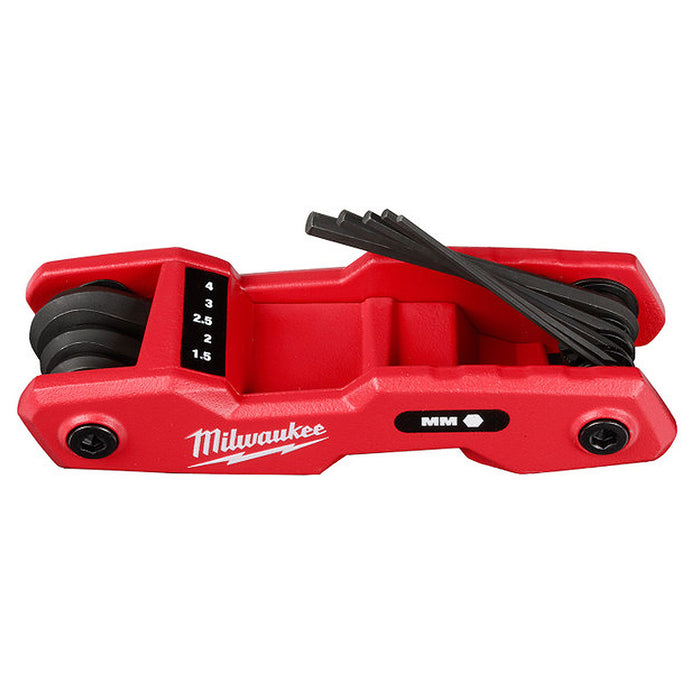 Bộ lục giác gập hệ mét 8 chi tiết Milwaukee 48-22-2182A kích thước từ 1.5mm - 8mm ( Bao bì mới )