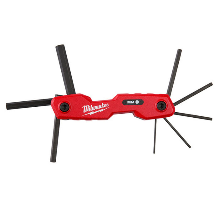 Bộ lục giác gập hệ mét 8 chi tiết Milwaukee 48-22-2182A kích thước từ 1.5mm - 8mm ( Bao bì mới )