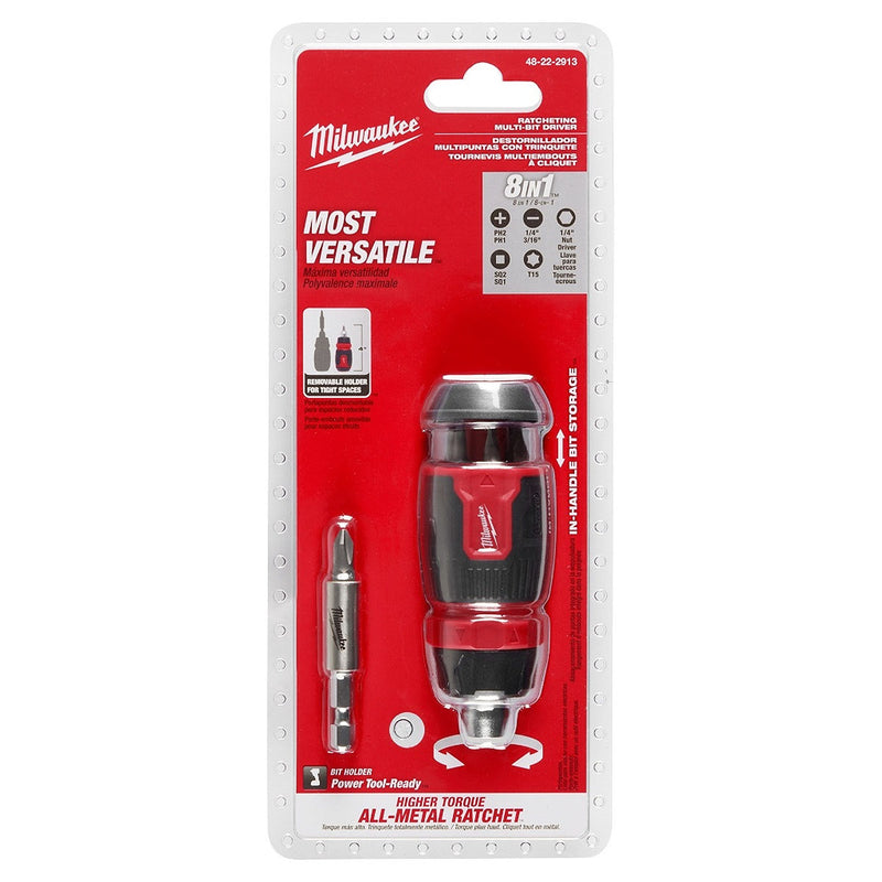 Tua vít đa năng 8 trong 1 Milwaukee 48-22-2913 đuôi lục giác 6.35mm ( 1/4 inch )