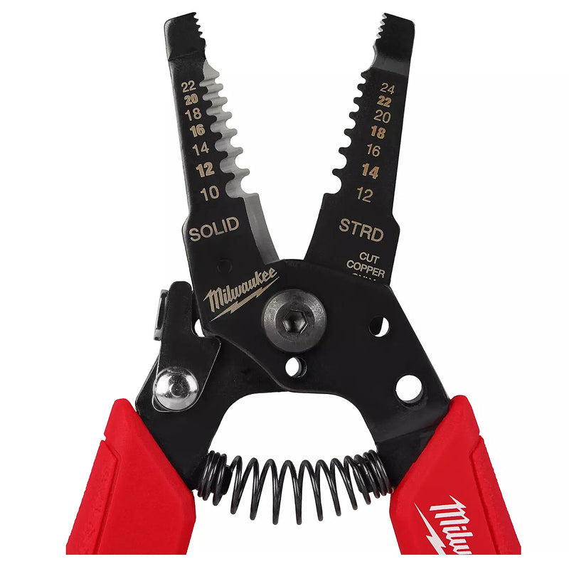 Kìm tuốt dây chuẩn Mỹ Milwaukee 48-22-3044 chiều dài 165mm, mạ đen nhám, tay cầm bọc cao su chống trượt