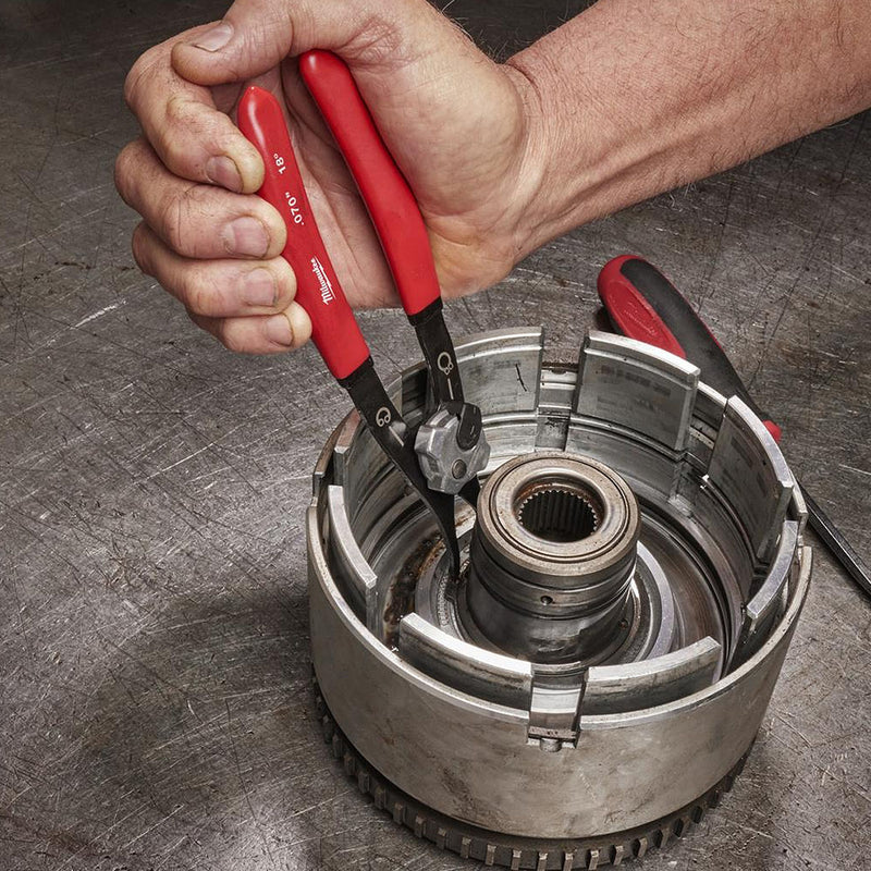 Kìm mở phe 2 trong 1 cỡ trung Milwaukee góc mũi từ 18° - 90°, mạ đen nhám, tay cầm bọc cao su chống trượt