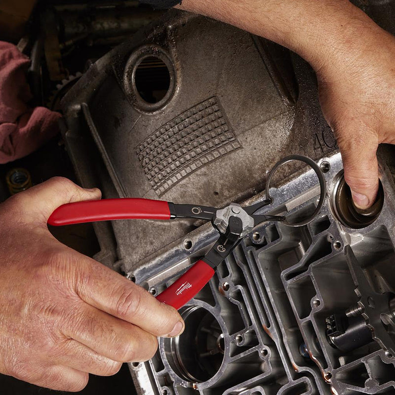 Kìm mở phe 2 trong 1 cỡ trung Milwaukee góc mũi từ 18° - 90°, mạ đen nhám, tay cầm bọc cao su chống trượt