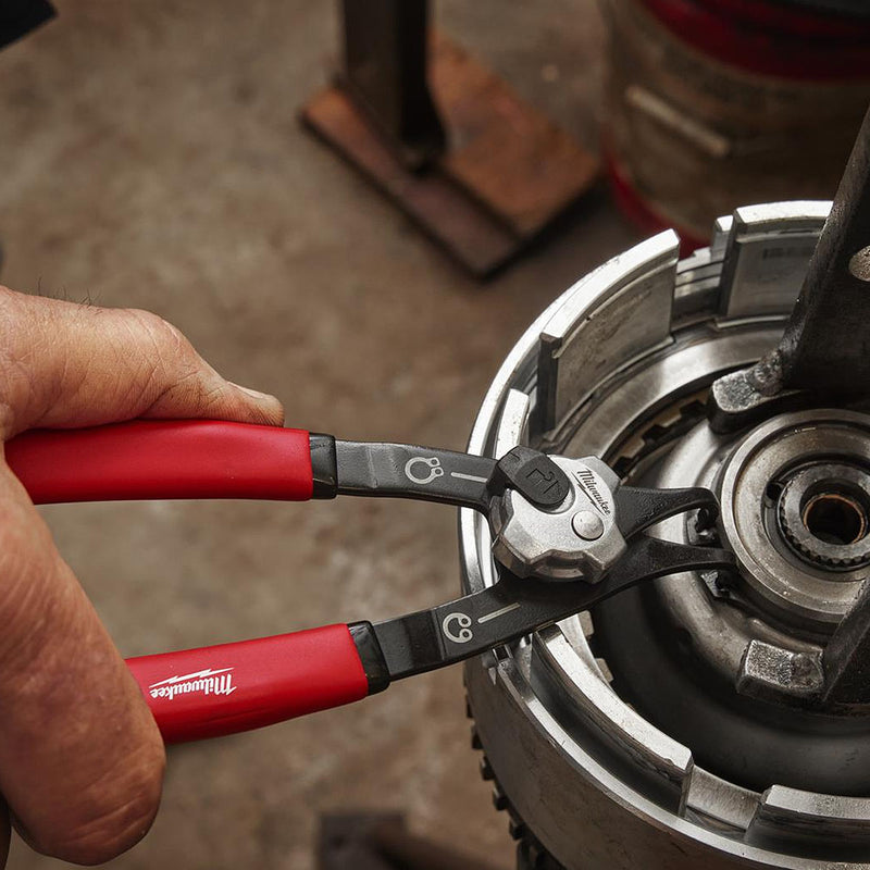 Kìm mở phe 2 trong 1 cỡ trung Milwaukee góc mũi từ 18° - 90°, mạ đen nhám, tay cầm bọc cao su chống trượt