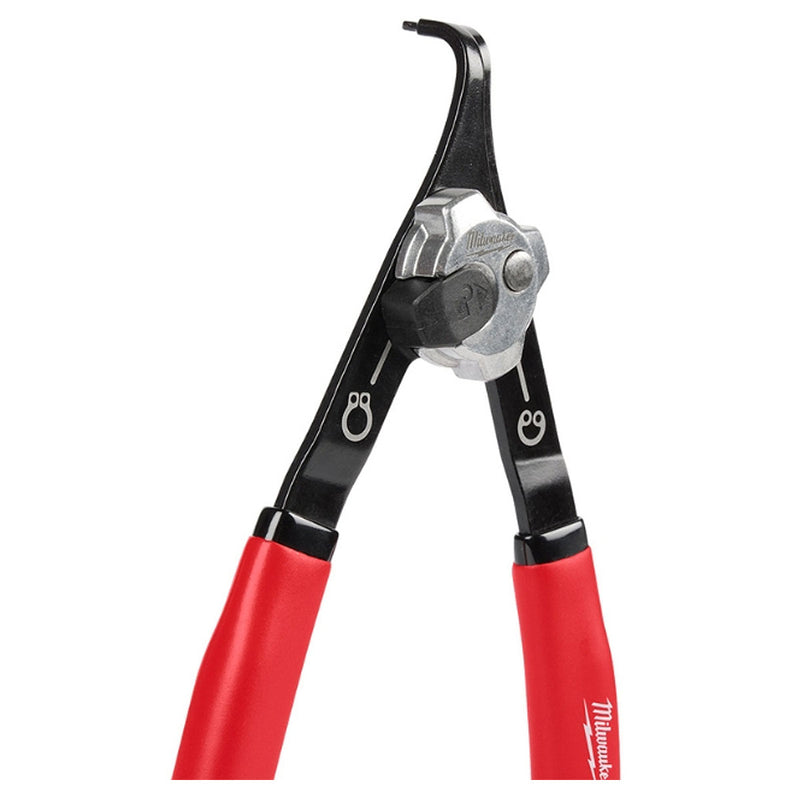 Kìm mở phe 2 trong 1 cỡ trung Milwaukee góc mũi từ 18° - 90°, mạ đen nhám, tay cầm bọc cao su chống trượt