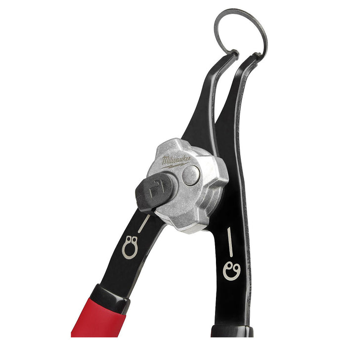 Kìm mở phe 2 trong 1 cỡ trung Milwaukee góc mũi từ 18° - 90°, mạ đen nhám, tay cầm bọc cao su chống trượt