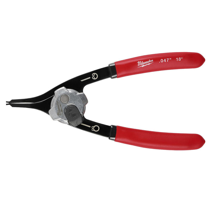 Kìm mở phe 2 trong 1 cỡ trung Milwaukee góc mũi từ 18° - 90°, mạ đen nhám, tay cầm bọc cao su chống trượt