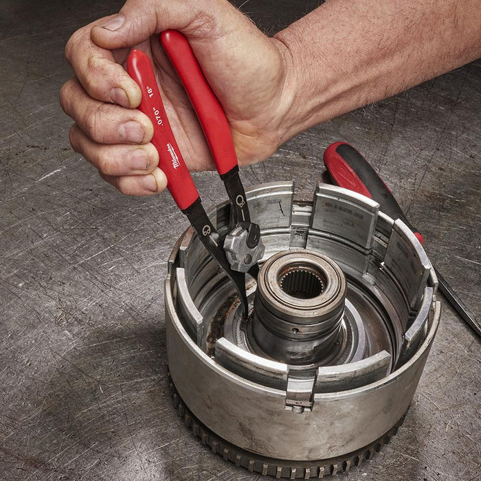 Kìm mở phe 2 trong 1 cỡ lớn Milwaukee góc mũi từ 18° - 90°, mạ đen nhám, tay cầm bọc cao su chống trượt