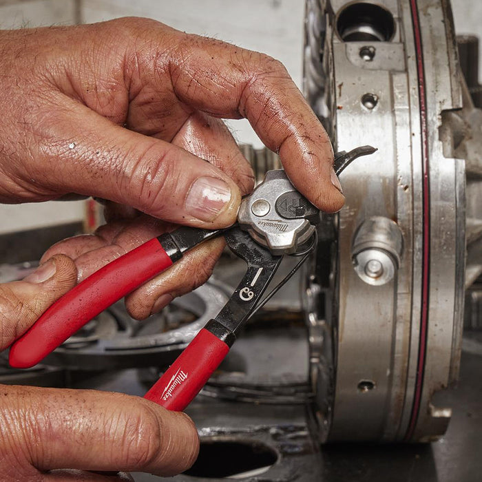 Kìm mở phe 2 trong 1 cỡ lớn Milwaukee góc mũi từ 18° - 90°, mạ đen nhám, tay cầm bọc cao su chống trượt