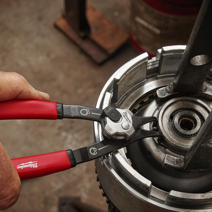 Kìm mở phe 2 trong 1 cỡ lớn Milwaukee góc mũi từ 18° - 90°, mạ đen nhám, tay cầm bọc cao su chống trượt