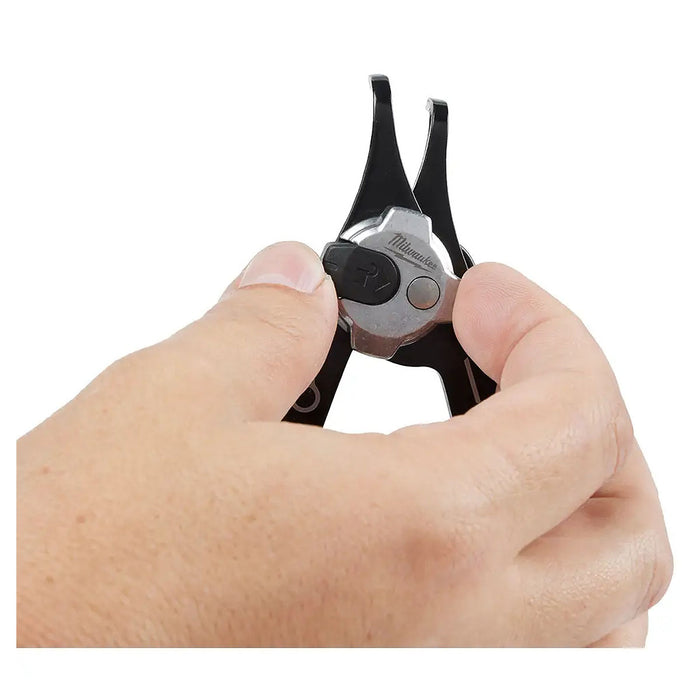 Kìm mở phe 2 trong 1 cỡ lớn Milwaukee góc mũi từ 18° - 90°, mạ đen nhám, tay cầm bọc cao su chống trượt
