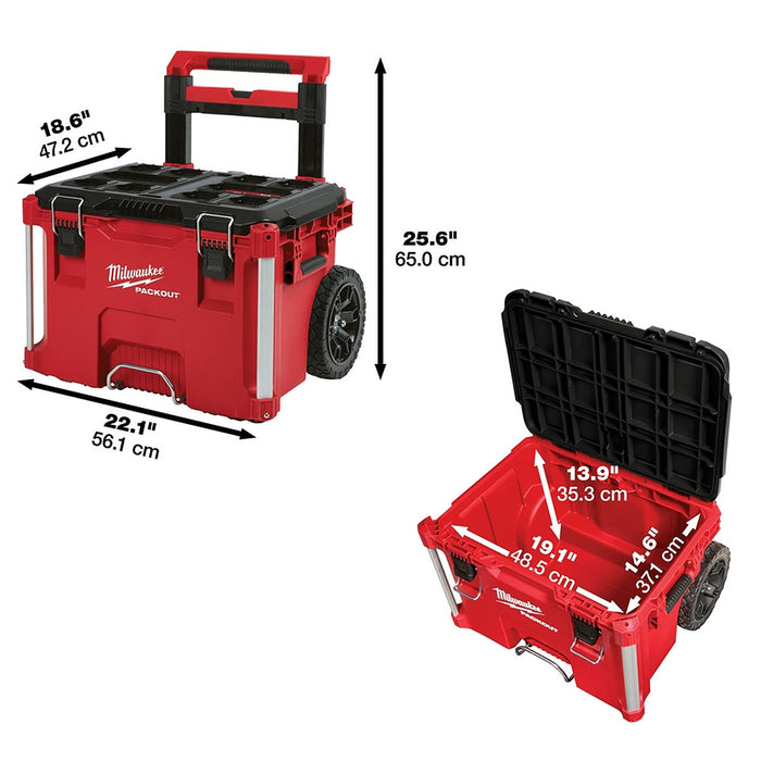 Thùng đựng đồ nghề PACKOUT Milwaukee 48-22-8426 loại có bánh xe và tay nắm kéo