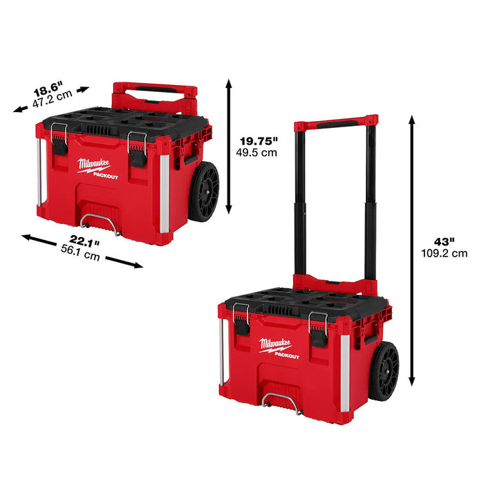 Thùng đựng đồ nghề PACKOUT Milwaukee 48-22-8427 loại có bánh xe và tay nắm kéo