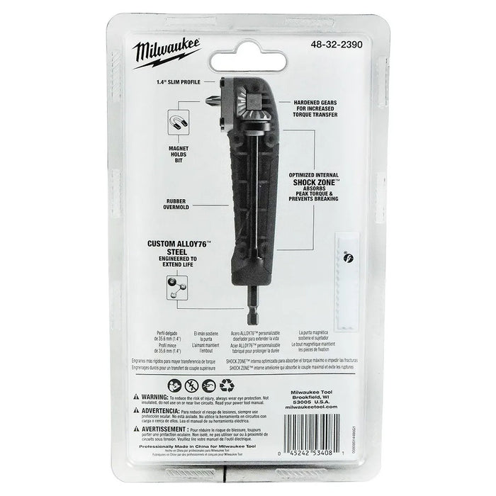 Đầu vặn vít góc 90° SHOCKWAVE™ Milwaukee 48-32-2390 chiều dài 152mm, đuôi lục giác 6.35mm ( 1/4 inch )
