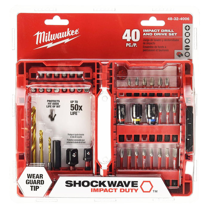 Bộ mũi vặn vít và mũi khoan 40 chi tiết SHOCKWAVE™ Milwaukee 48-32-4006 đuôi lục giác 6.35mm ( 1/4 inch )