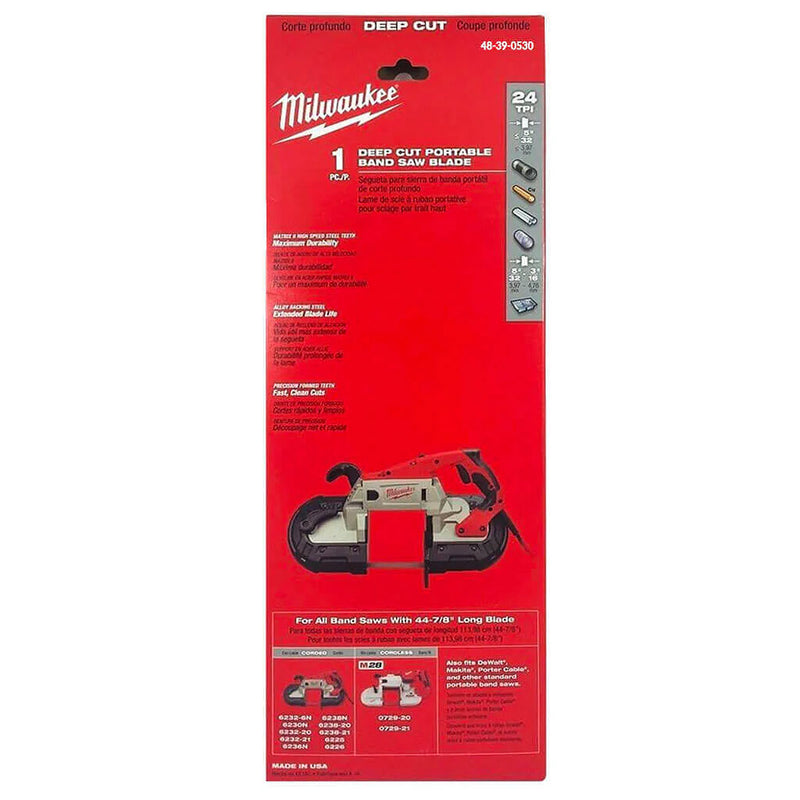 Lưỡi cưa vòng Bi-Metal Milwaukee 48-39-0530 dùng cho kim loại dày, chiều dài 1140mm, số răng 24 TPI