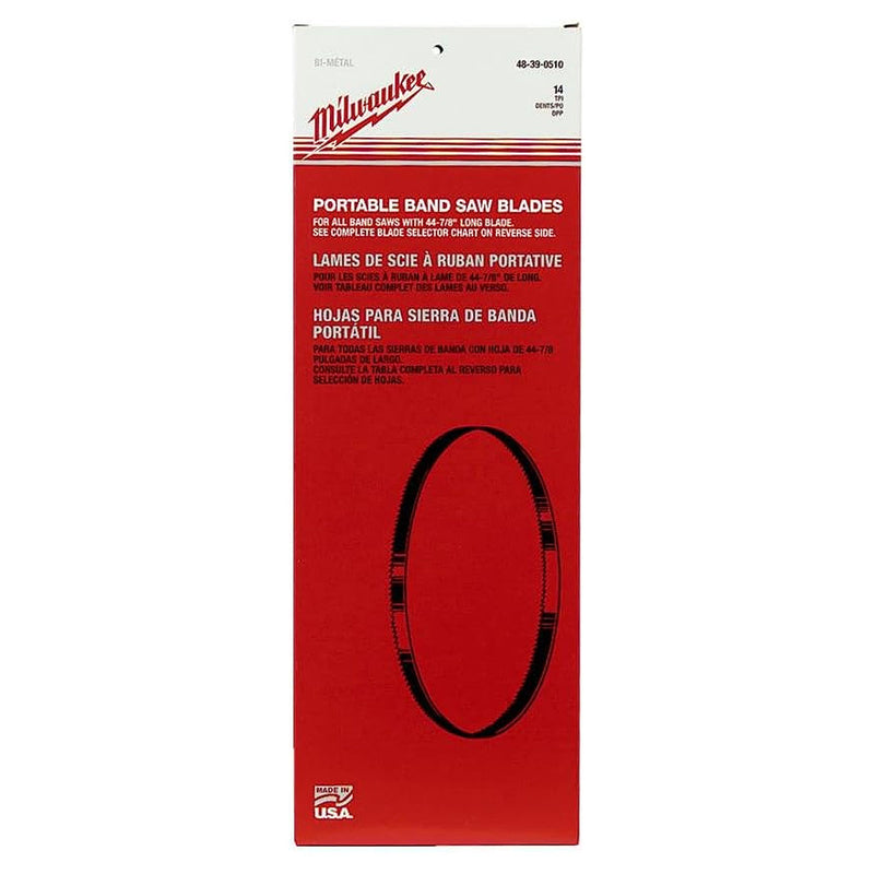 Lưỡi cưa vòng Bi-Metal Milwaukee 48-39-0510 dùng cho kim loại dày, chiều dài 1140mm, số răng 14 TPI