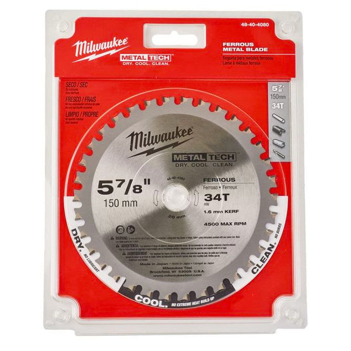 Lưỡi cưa Inox Milwaukee 48-40-4080 đường kính 150mm, 34 răng kiểu ATB, lỗ cốt 20mm dùng cho máy cưa đĩa