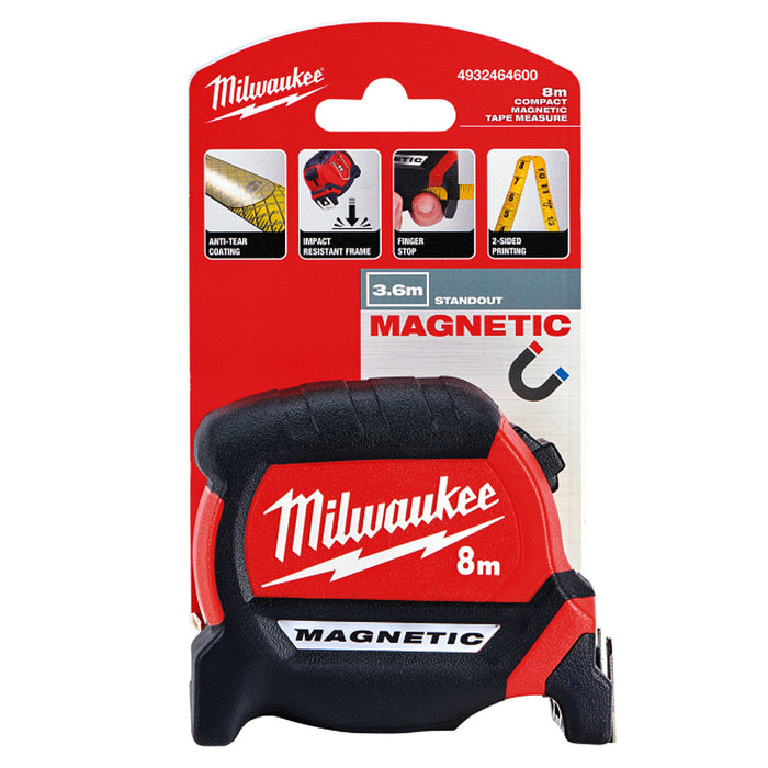 Thước cuộn thép dòng Premium Magnetic Milwaukee chiều dài từ 5m - 8m