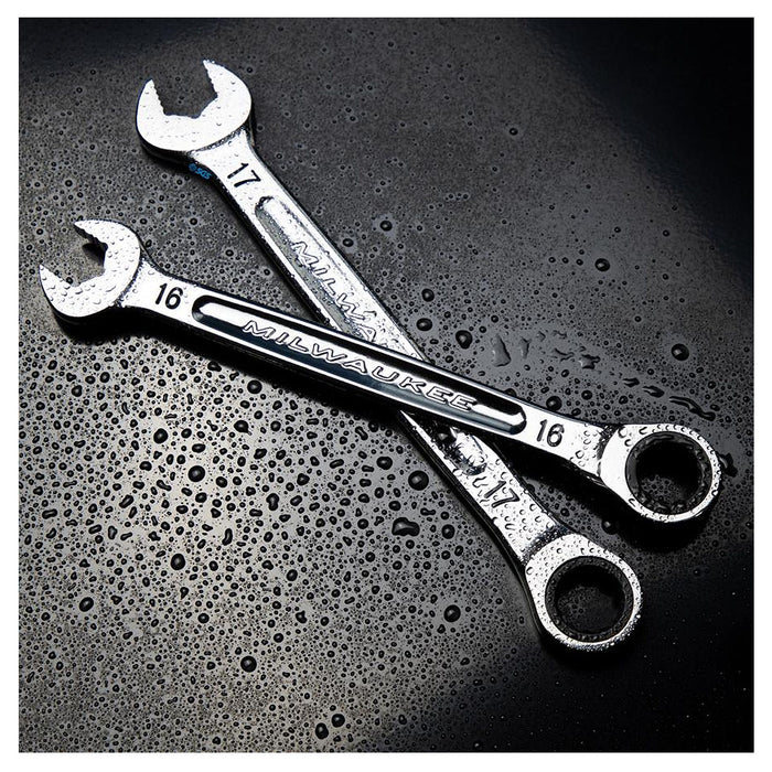 Cờ lê vòng miệng Max Bite™ Milwaukee kích thước từ 8mm - 19mm, tay cầm I-Beam, mạ Chrome