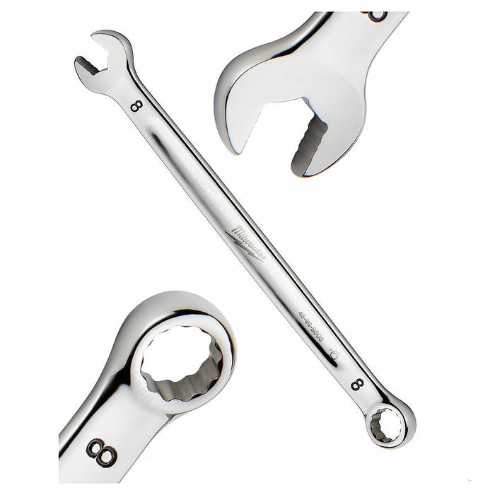 Cờ lê vòng miệng Max Bite™ Milwaukee kích thước từ 8mm - 19mm, tay cầm I-Beam, mạ Chrome