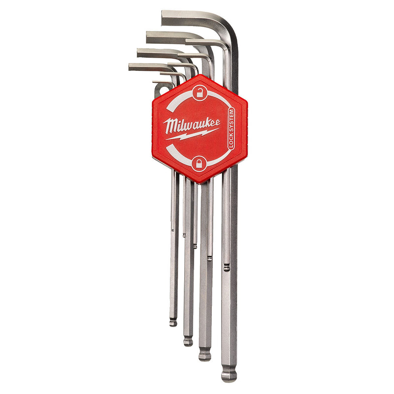 Bộ lục giác đầu bi hệ mét 9 chi tiết Milwaukee 4932 4786 21 kích thước từ 1.5mm - 10mm