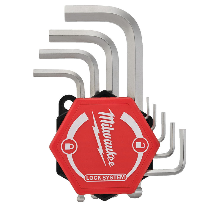 Bộ lục giác đầu bi hệ mét 9 chi tiết, thân ngắn Milwaukee 4932 4923 99 kích thước từ 1.5mm - 10mm