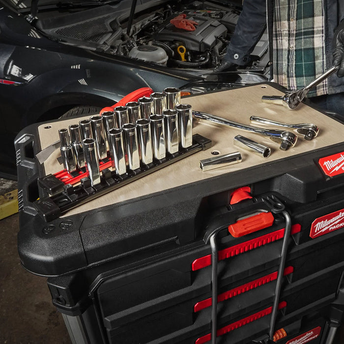 Bộ đầu tuýp 10 chi tiết Milwaukee 4932 4925 09 cốt 3/8 inch, chiều dài 77mm