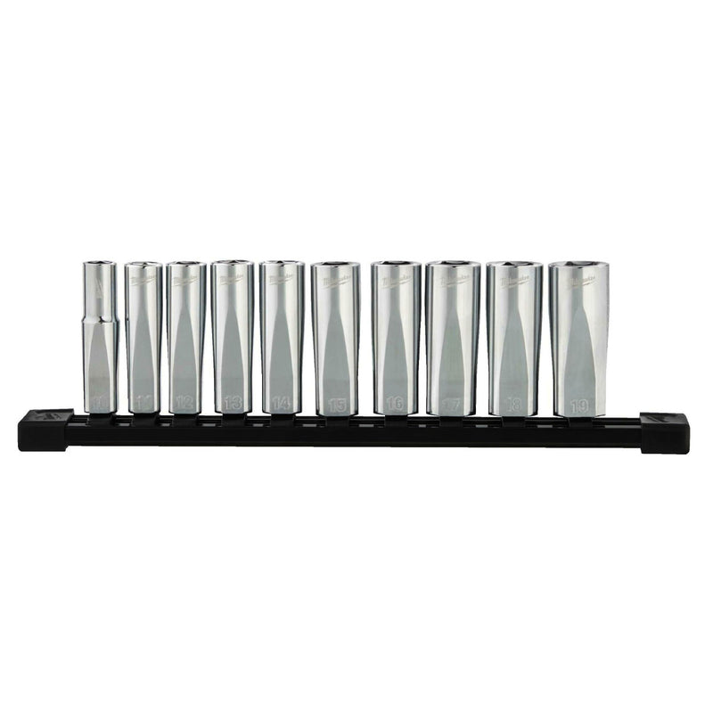 Bộ đầu tuýp 10 chi tiết Milwaukee 4932 4925 09 cốt 3/8 inch, chiều dài 77mm