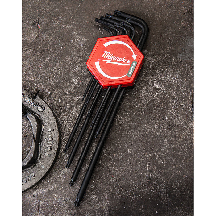 Bộ lục giác đầu sao 9 chi tiết Milwaukee 4932 4926 93 kích thước từ T8 - T40