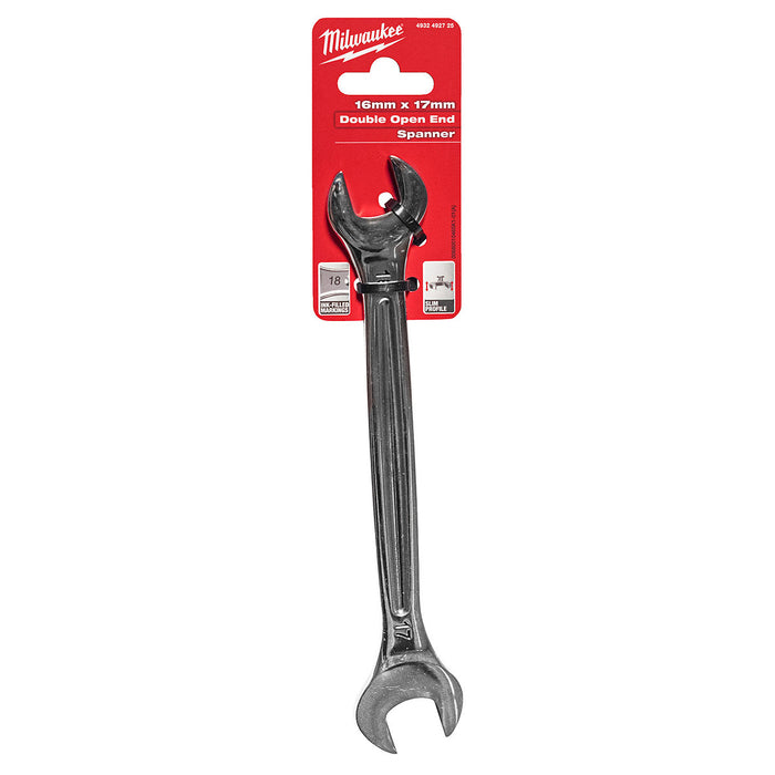 Cờ lê 2 đầu miệng - miệng Milwaukee kích thước từ 8mm - 19mm, tay cầm I-Beam, mạ Chrome