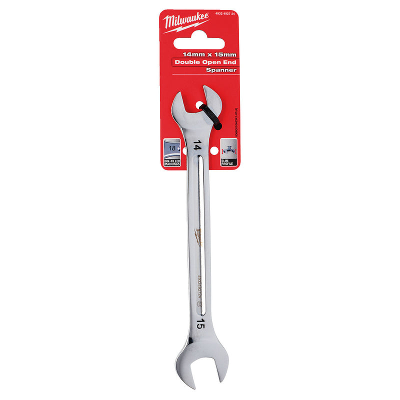 Cờ lê 2 đầu miệng - miệng Milwaukee kích thước từ 8mm - 19mm, tay cầm I-Beam, mạ Chrome