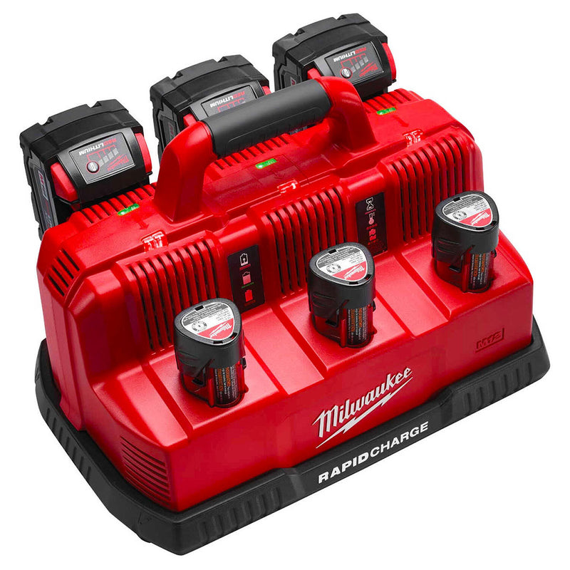 Đế sạc nhanh 6 cổng Rapid Charge Milwaukee M12-18C3 dùng cho Pin 18V và Pin 12V