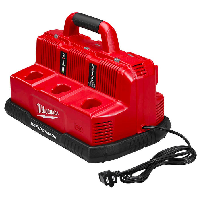 Đế sạc nhanh 6 cổng Rapid Charge Milwaukee M12-18C3 dùng cho Pin 18V và Pin 12V