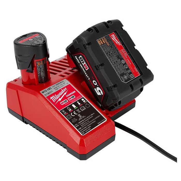 Đế sạc tiêu chuẩn Milwaukee M12-18C dùng cho Pin 18V và Pin 12V