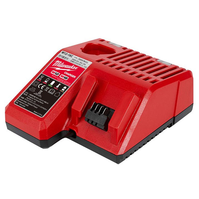Đế sạc tiêu chuẩn Milwaukee M12-18C dùng cho Pin 18V và Pin 12V