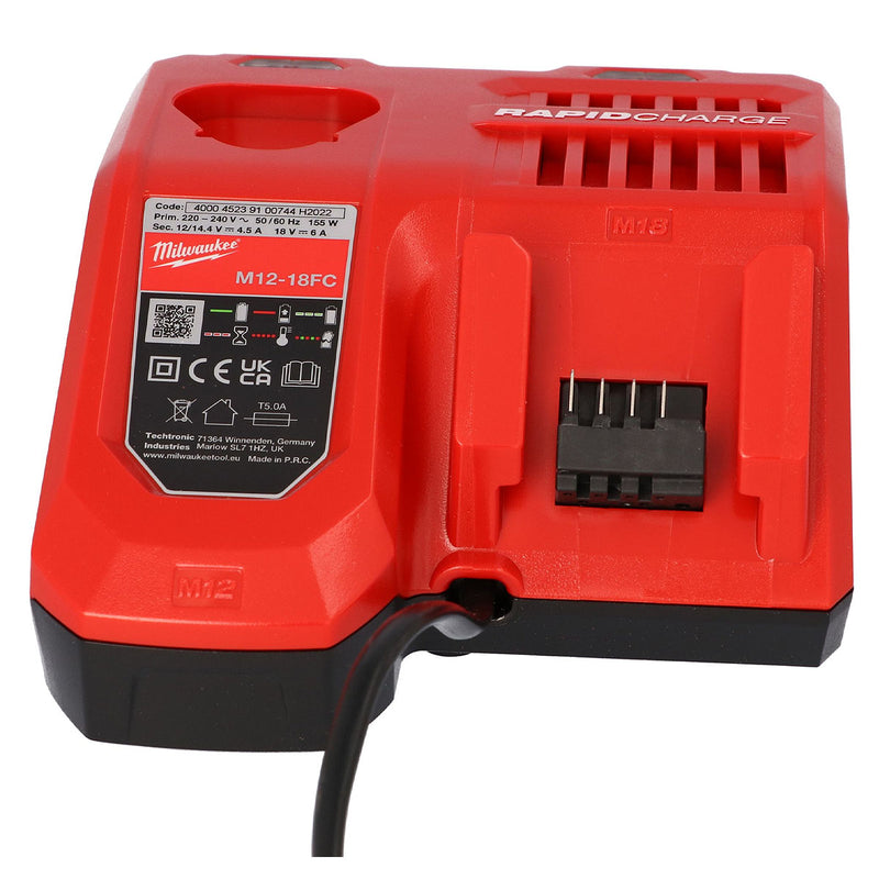 Đế sạc nhanh Rapid Charge Milwaukee M12-18FC dùng cho Pin 18V và Pin 12V