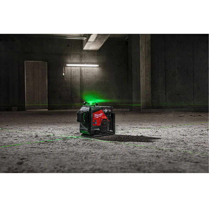 Máy cân mực Laser 3 tia xanh Milwaukee M12 3PL dùng Pin 12V, phạm vi hiển thị 38m